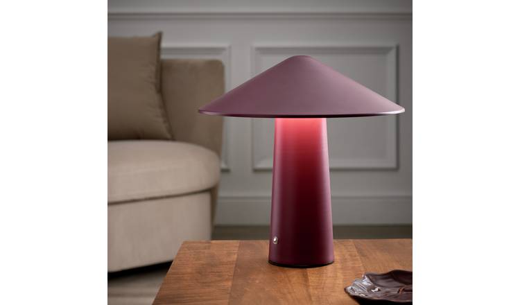 Habitat Kiro Rechargeable LED Touch Table Lamp - Burgundy