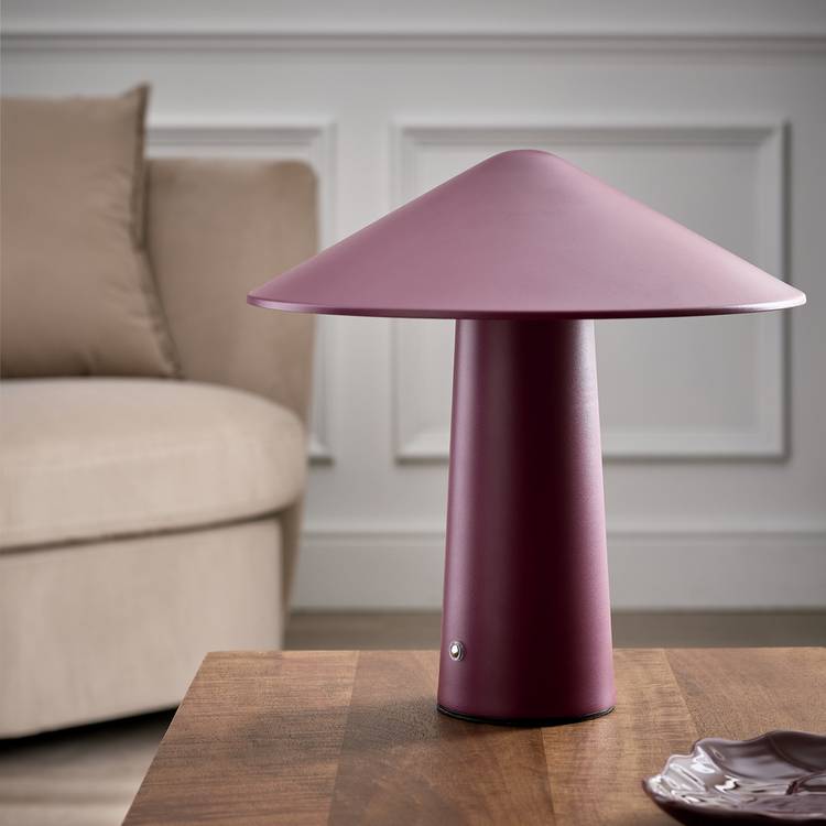 Habitat Kiro Rechargeable LED Touch Table Lamp - Burgundy 0
