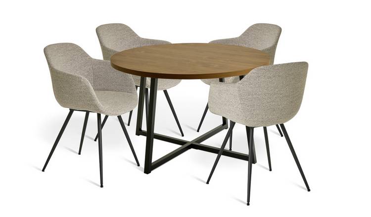 Habitat Wood Effect Extending Dining Table & 4Natural Chairs