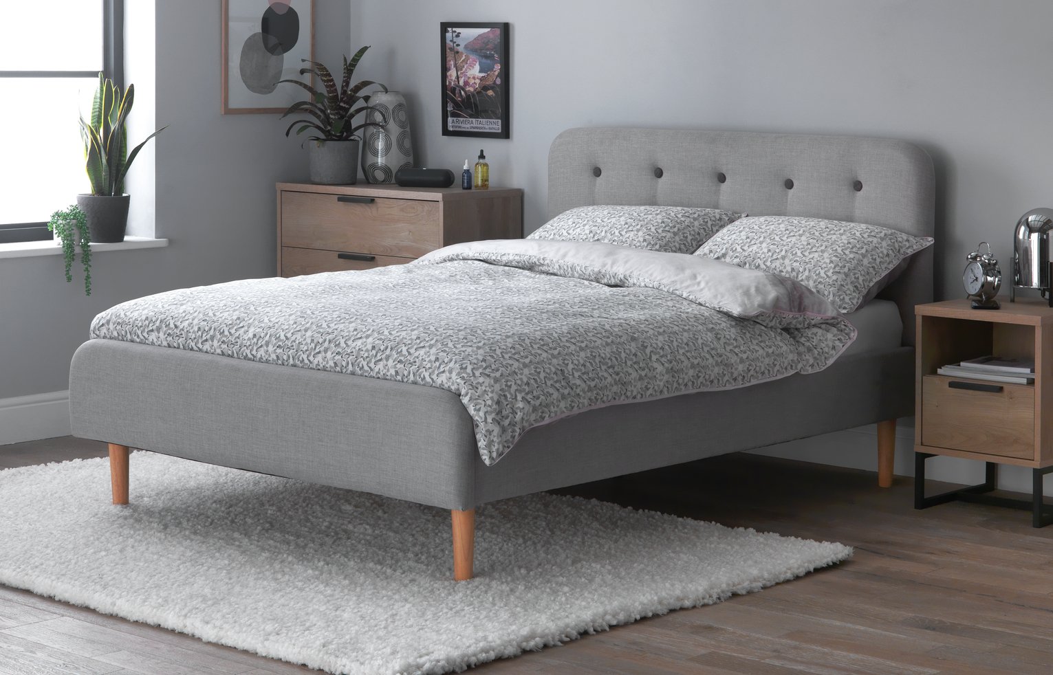 Habitat Aspen Small Double Fabric Bed Frame - Grey