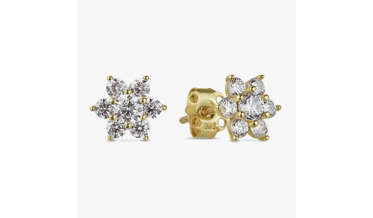 Revere 9ct Yellow Gold Flower Stud Earrings