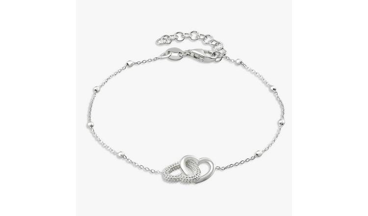 Revere Sterling Silver Interlinked Heart Bracelet