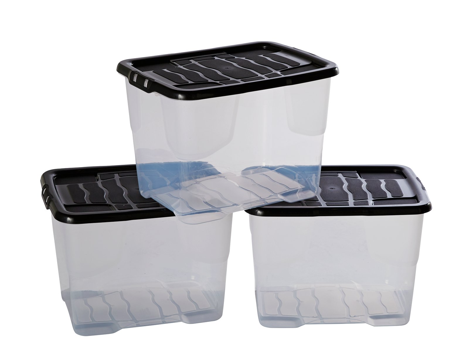 Argos Home 24 Litre Curve Lidded Storage Box - Set of 3