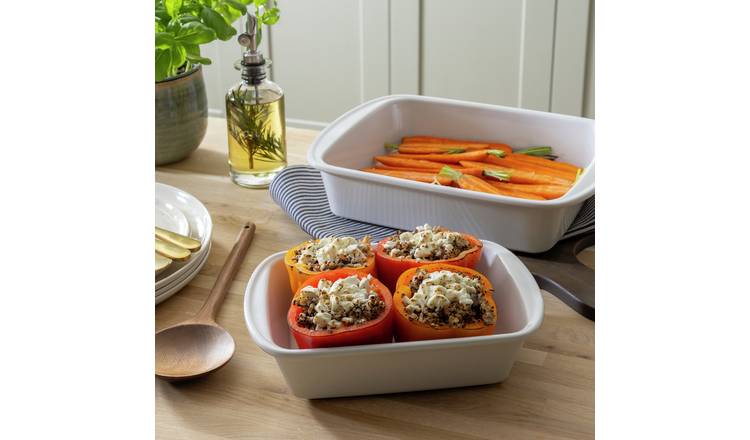 Argos Home Set of 2 Ceramic Roasters