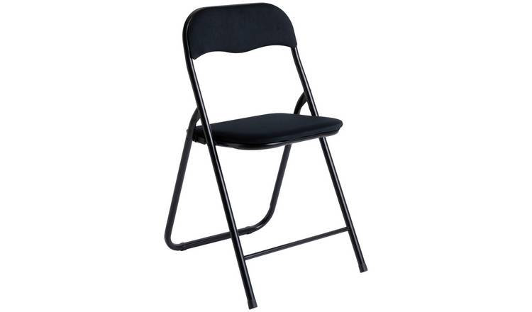 Argos Home Nyla Velvet Folding Dining Chair - Black