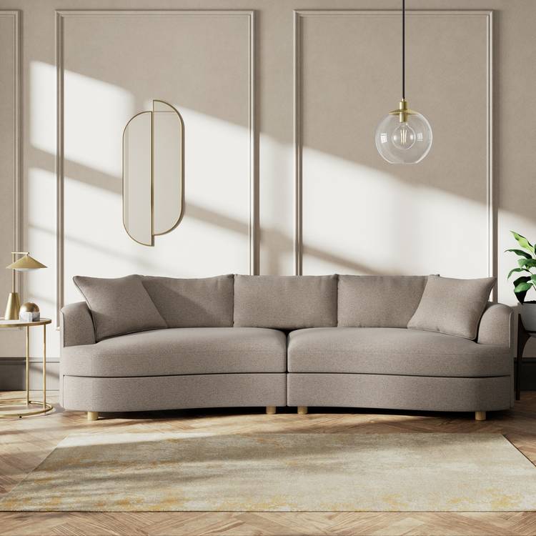 Habitat Sacha Fabric 4 Seater Sofa - Mocha - Ash Leg 0