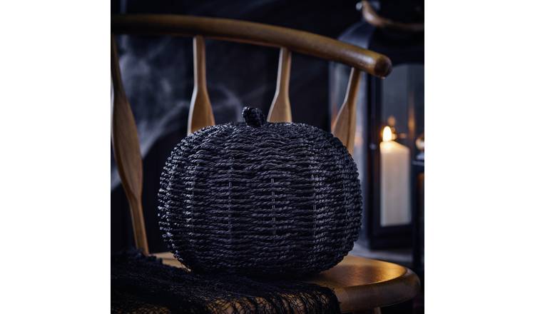 Argos Home Black Woven Pumpkin Halloween Decoration