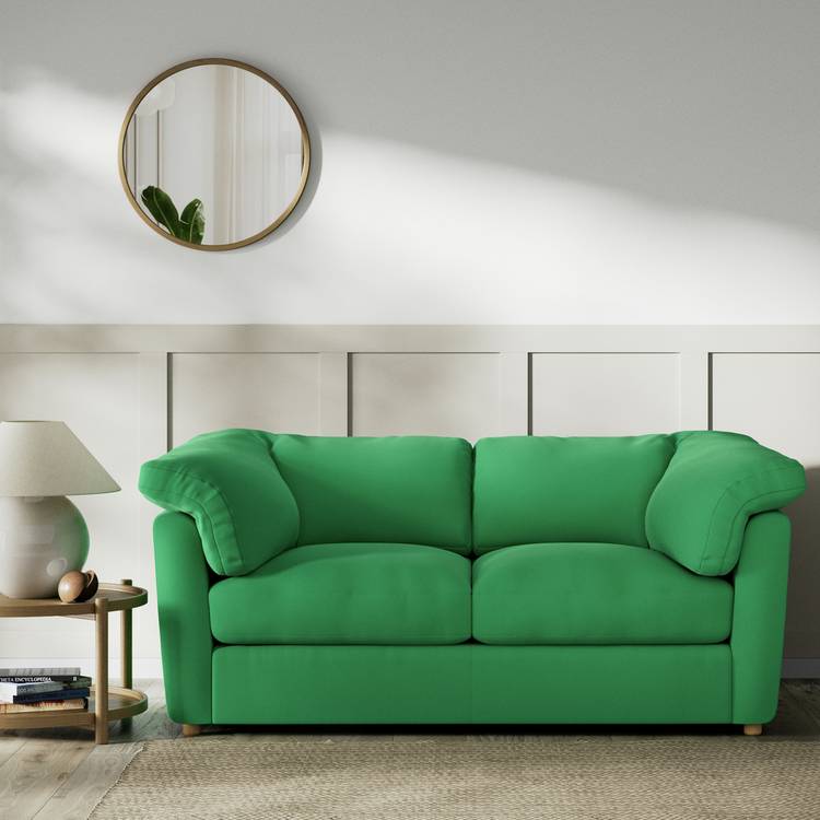 Habitat Wynn Fabric 2 Seater Sofa - Emerald Green - Ash Leg 0