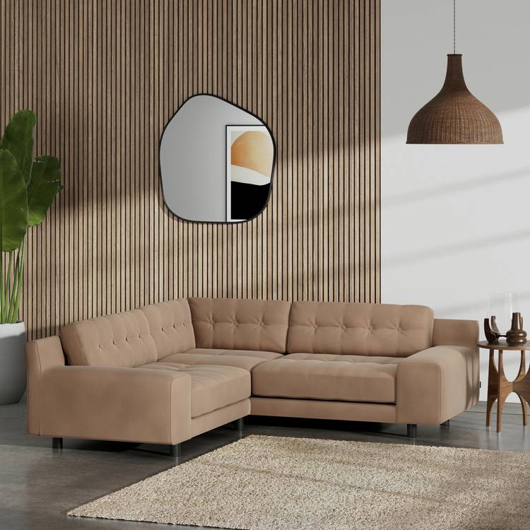 Habitat Hendricks Reversible Corner Sofa - Latte - Black Leg 0
