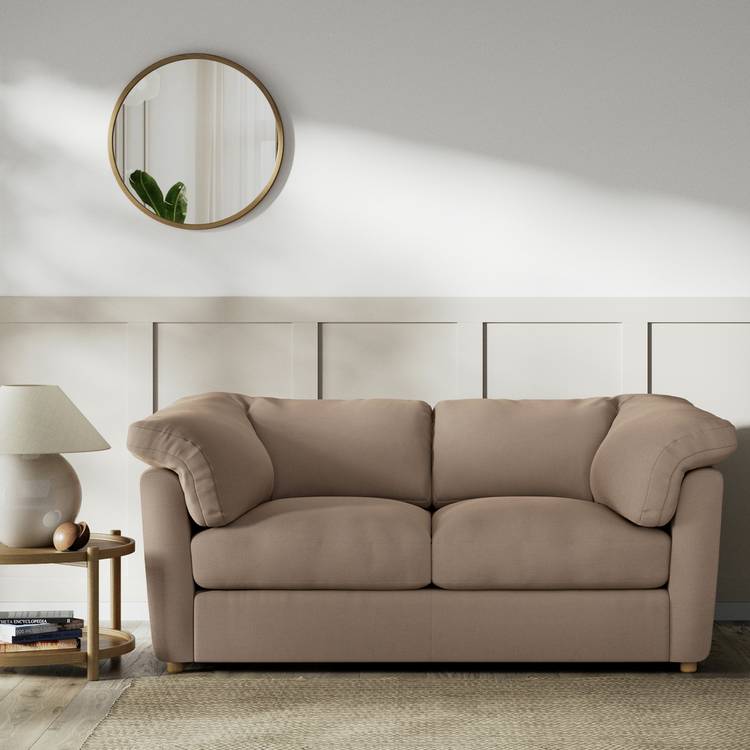Habitat Wynn Fabric 2 Seater Sofa - Biscuit - Ash Leg 0
