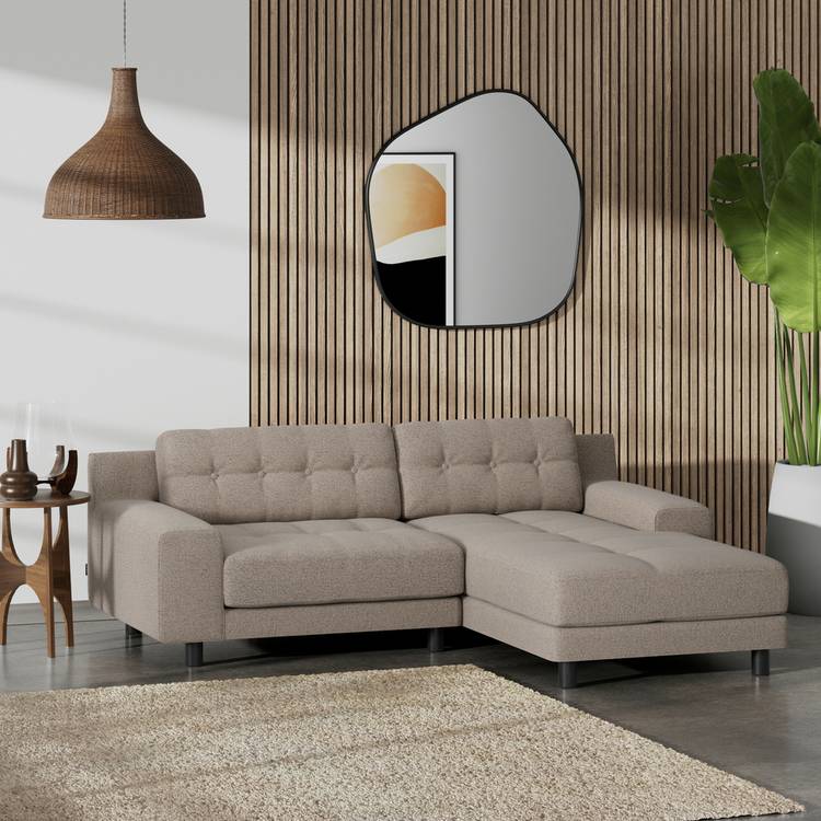 Habitat Hendricks Right Hand Corner Sofa - Mocha - Black Leg 0