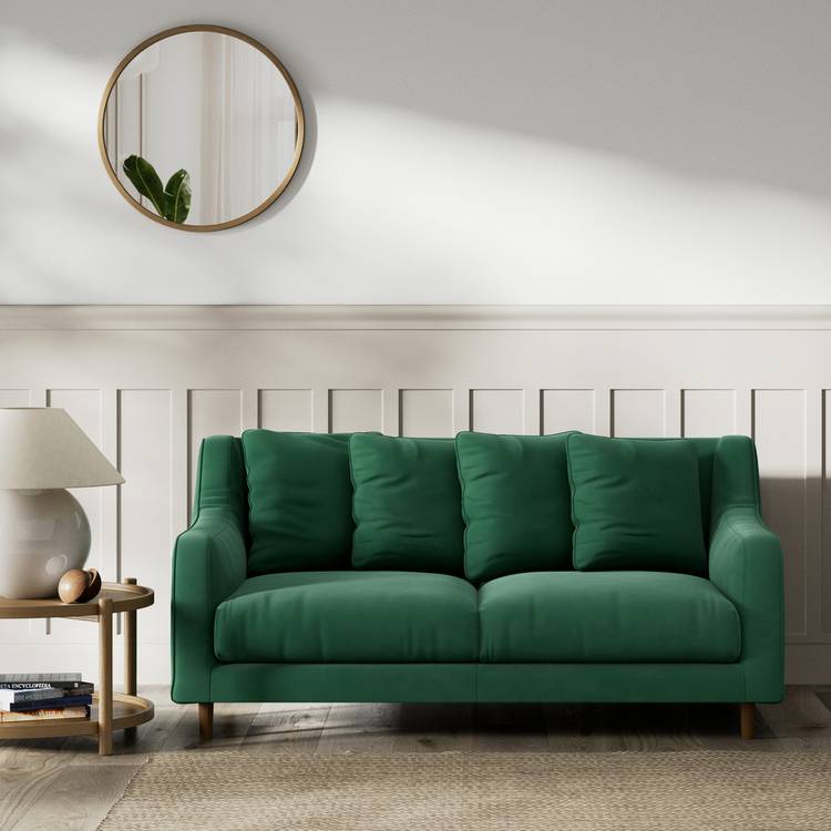 Habitat Swift Fabric 2 Seater Sofa - Green - Dark Leg 0