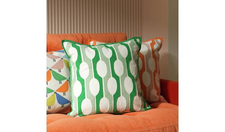 Habitat x Scion Billow Cushion - Green - 43x43cm
