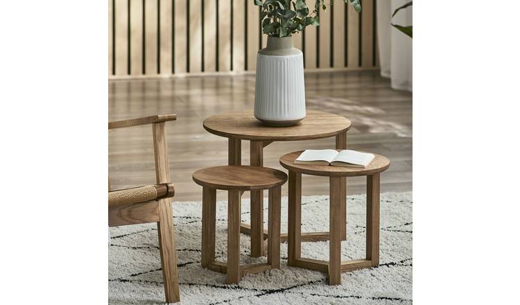 Julian Bowen Nidri Nest of 3 Tables - Oak