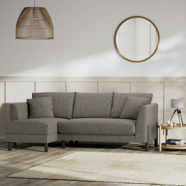 Habitat Aston Left Hand Corner Sofa - Charcoal - Black Leg 0