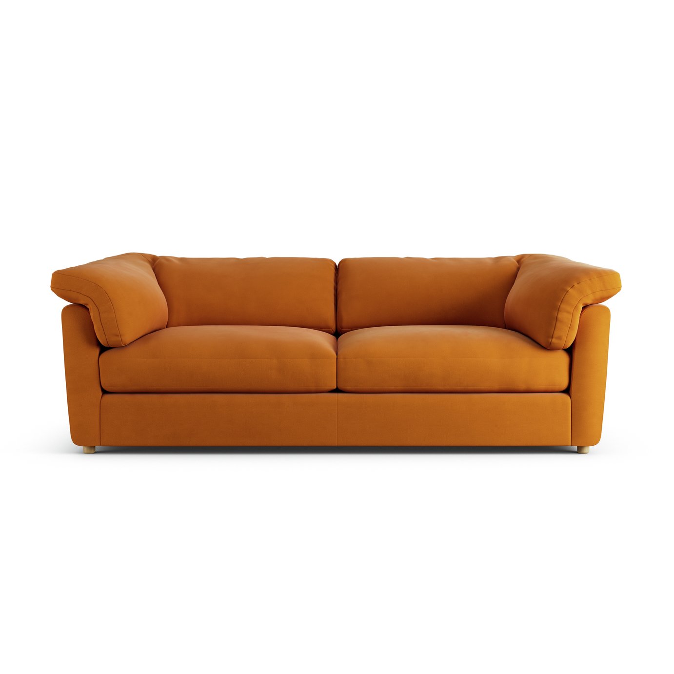 Habitat Wynn Fabric 4 Seater Sofa - Orange - Ash Leg