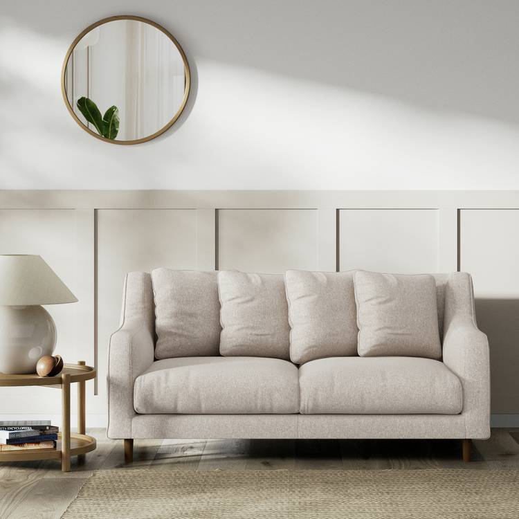 Habitat Swift Fabric 2 Seater Sofa - Natural - Dark Leg 0