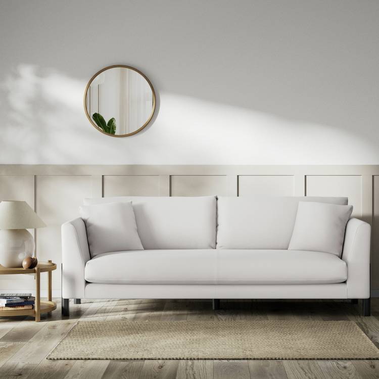 Habitat Aston Fabric 4 Seater Sofa - Natural - Black Leg 0