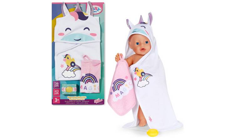 Baby Born Unicorn Hooded Towel Set
