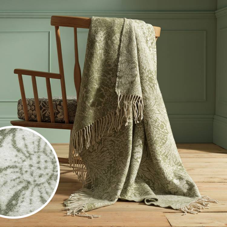 Habitat x Morris & Co. Marigold Faux Mohair Throw -150x125cm 0