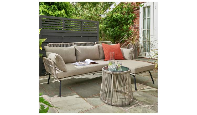 Norfolk Leisure Elland 3 Seater Garden Sofa Set- Light Brown