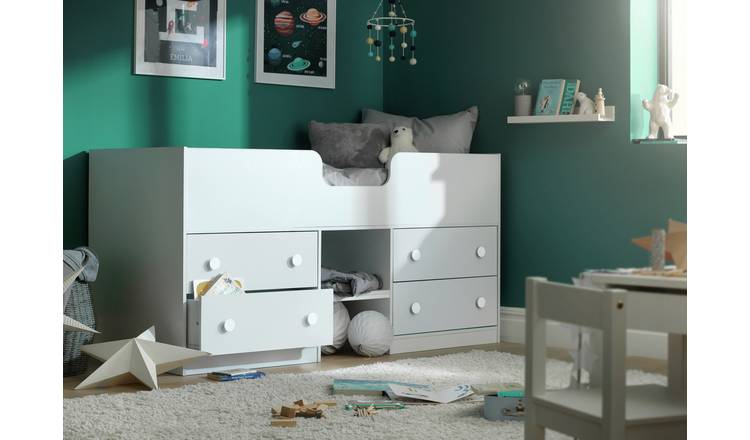 Habitat Jackson Shorty 4 Drawer Midsleeper Bed Frame - White
