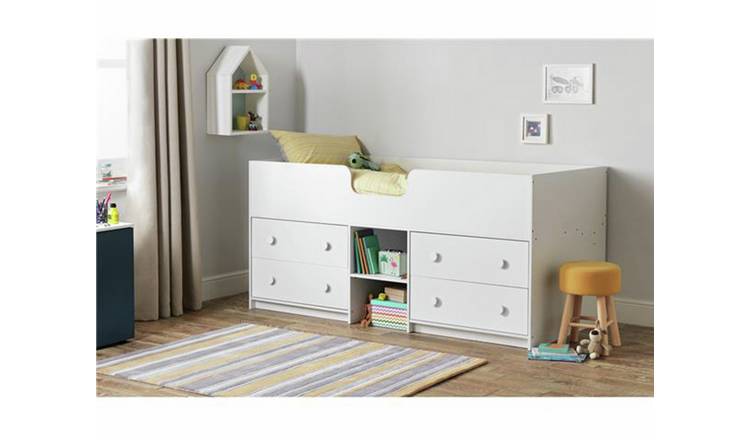 Habitat Jackson Storage Mid Sleeper Bed - White