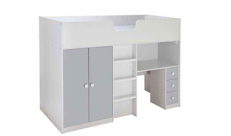Habitat Jackson Shorty Highsleeper Bed Frame - White & Grey