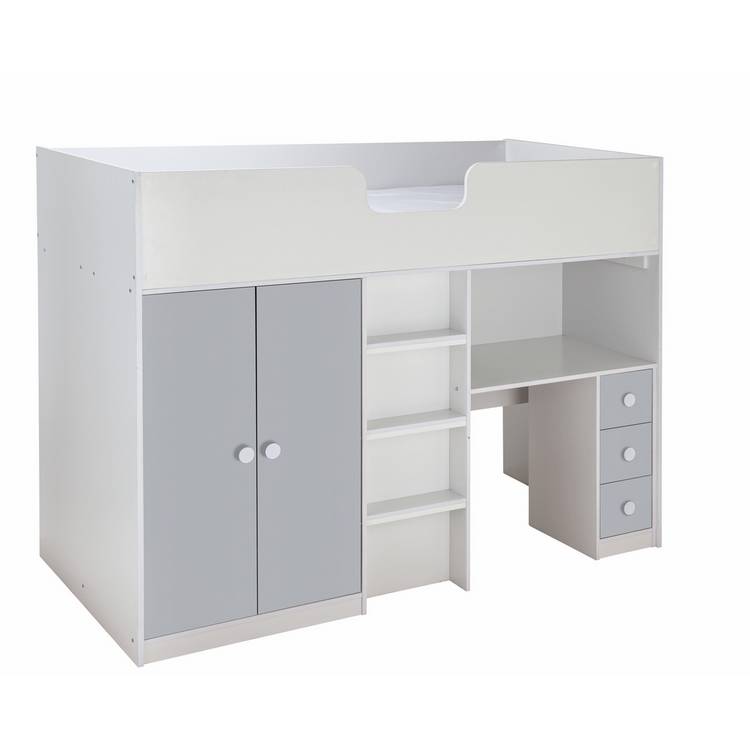 Habitat Jackson Shorty Highsleeper Bed Frame - White & Grey 0