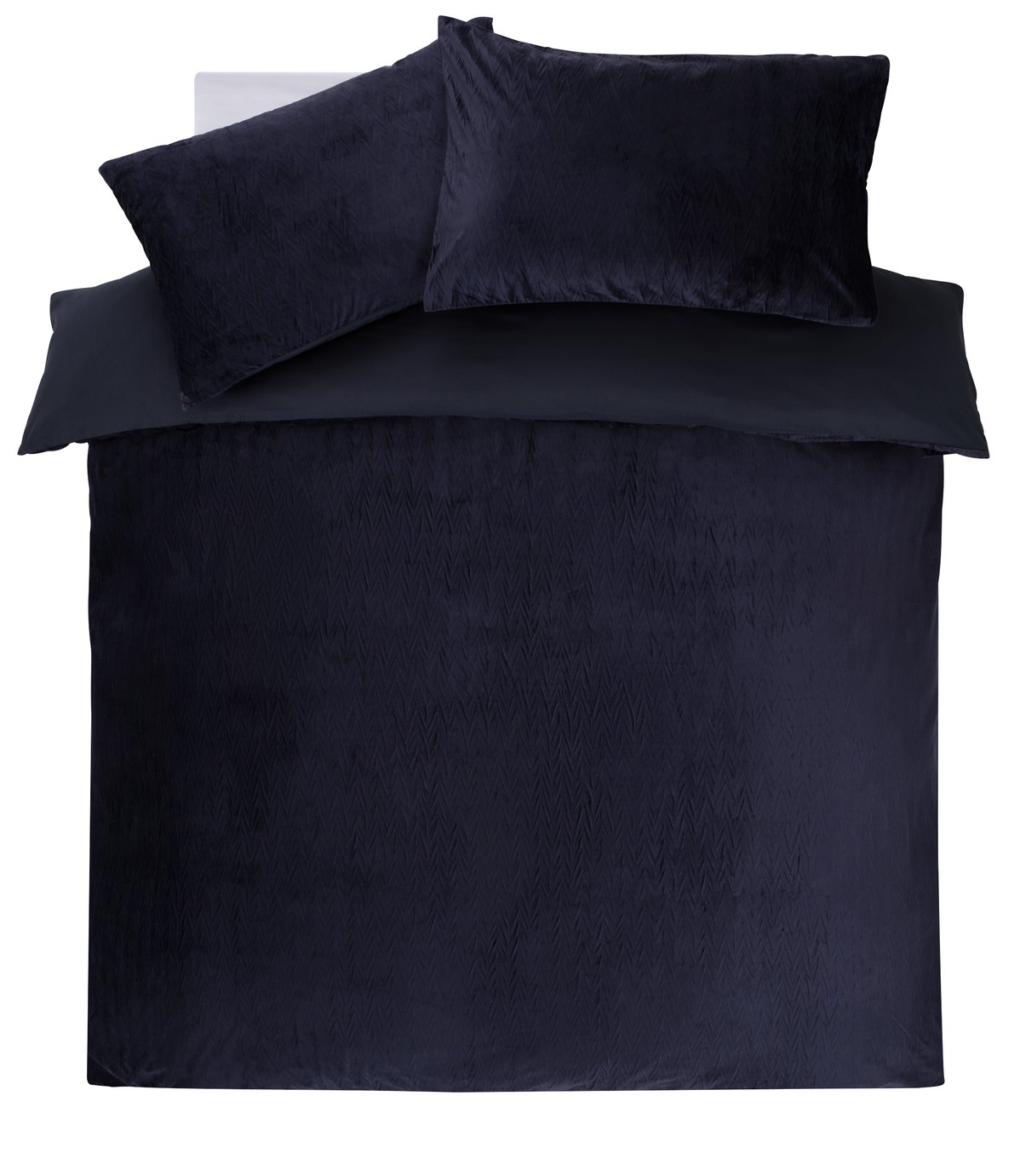 Argos Home Navy Chevron Velvet Bedding Set Review