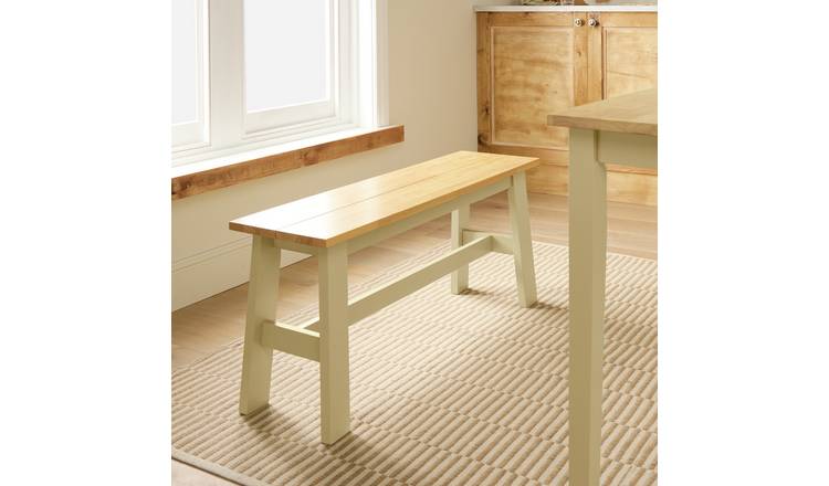 Argos Home Chicago Solid Wood Dining Bench - Cream