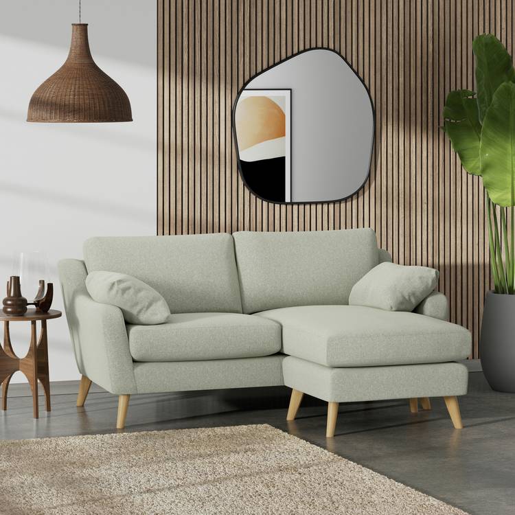 Habitat Ivor Right Hand Corner Sofa - Sage Green - Ash Leg 0