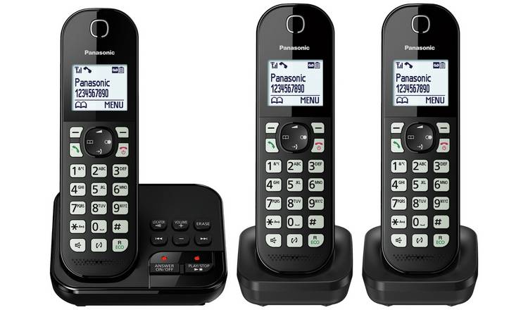 Panasonic KX-TGC463EB Cordless Phone & Answer Machine Triple