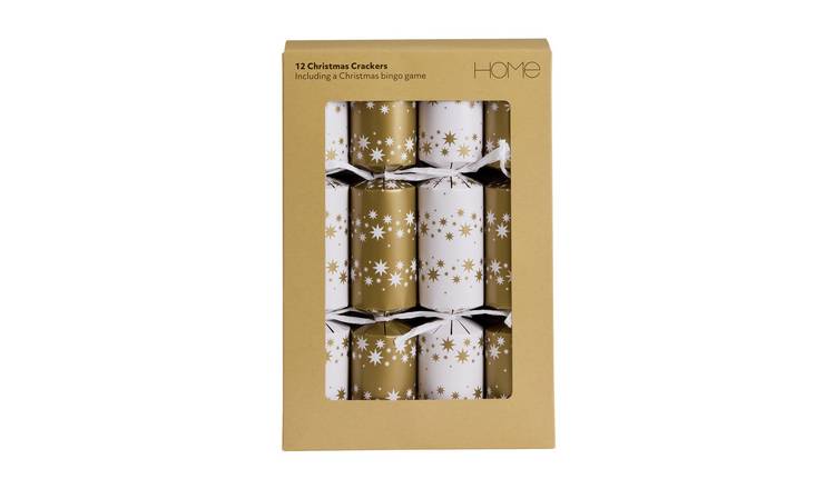 Argos Home Pack of 12 Gold Star Cube Christmas Cracker