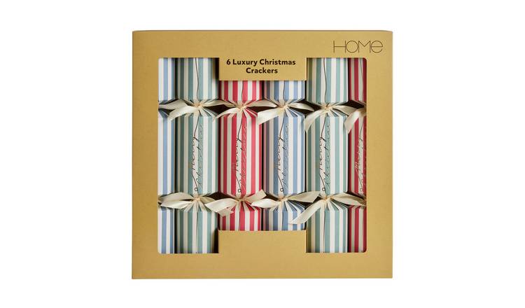 Argos Home Pack of 6 Luxury Striped Christmas Cracker