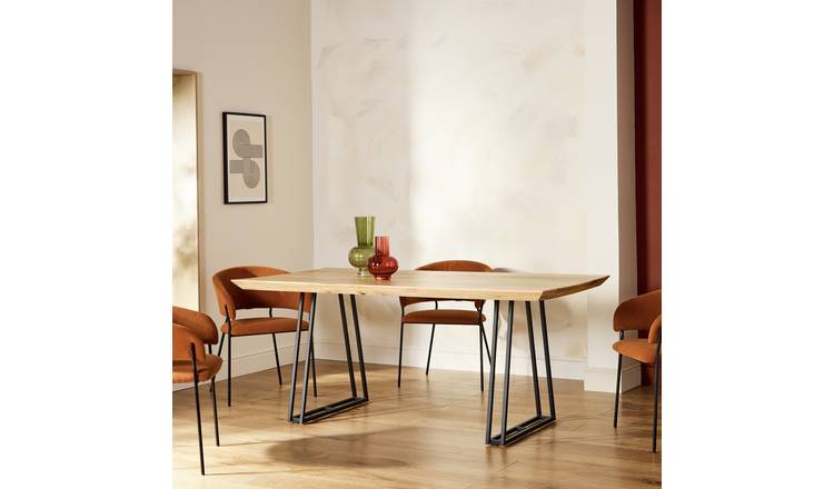 Habitat Amory Solid Wood 6 Seater Dinning Table - Natural