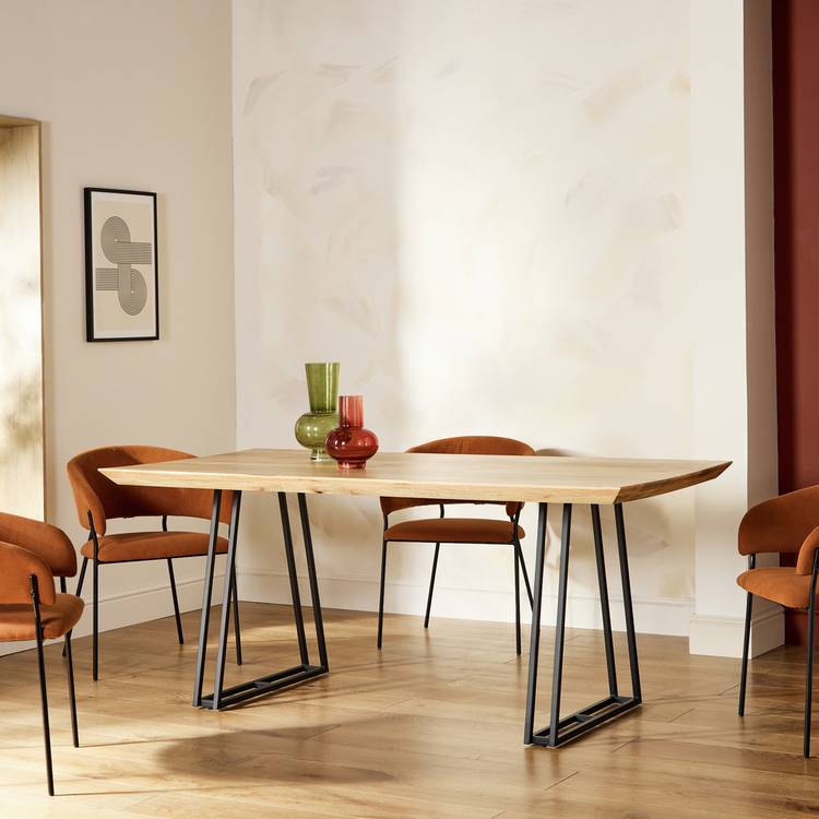 Habitat Amory Solid Wood 6 Seater Dinning Table - Natural 0