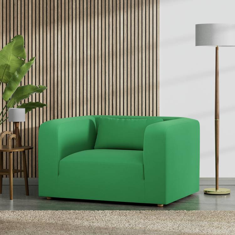 Habitat Lars Fabric Cuddle Chair - Emerald Green 0