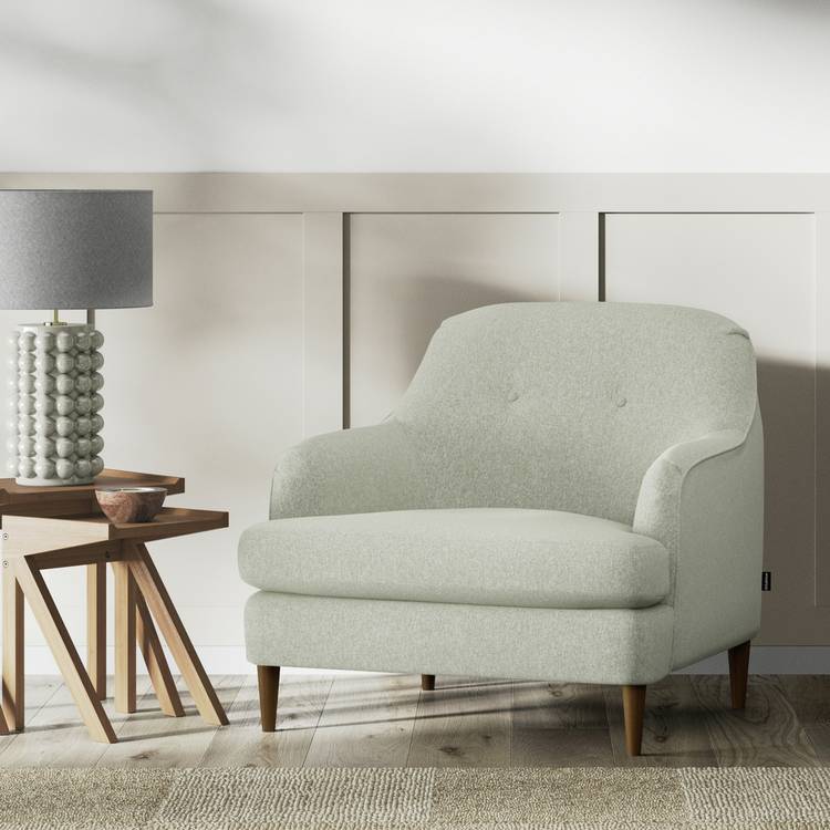Habitat Frome Fabric Armchair - Sage Green - Dark Leg 0
