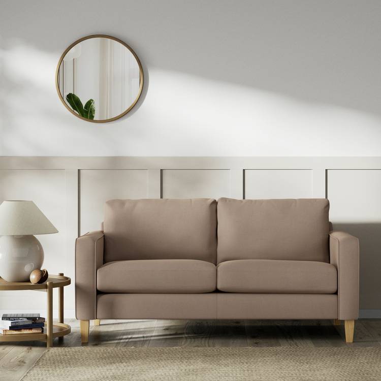 Habitat Flint Fabric 2 Seater Sofa - Biscuit - Ash Leg 0