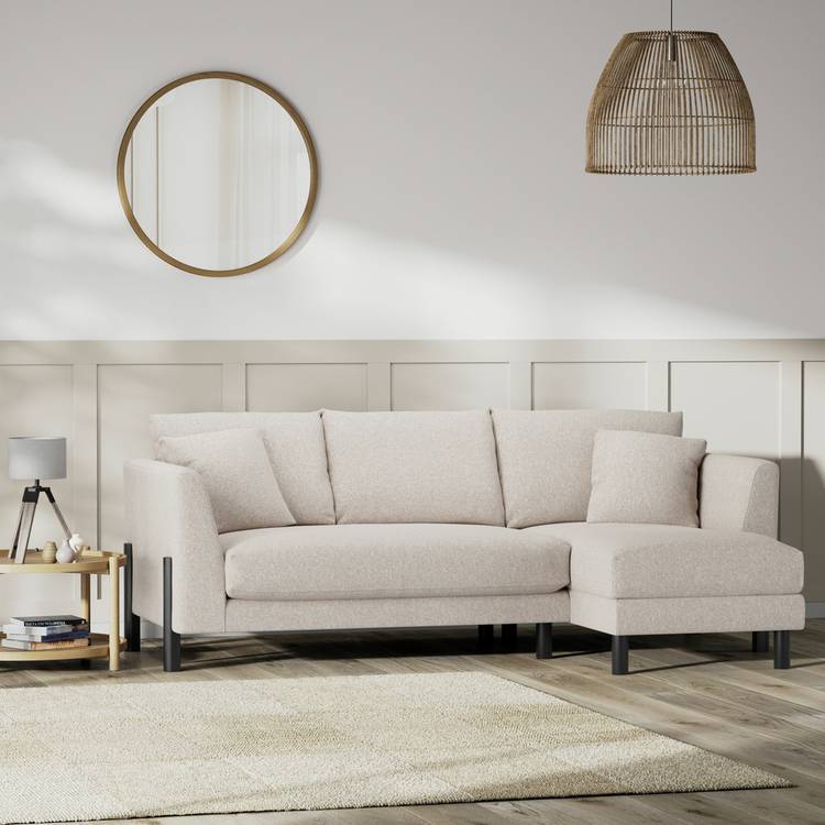Habitat Aston Right Hand Corner Sofa - Natural - Black Leg 0