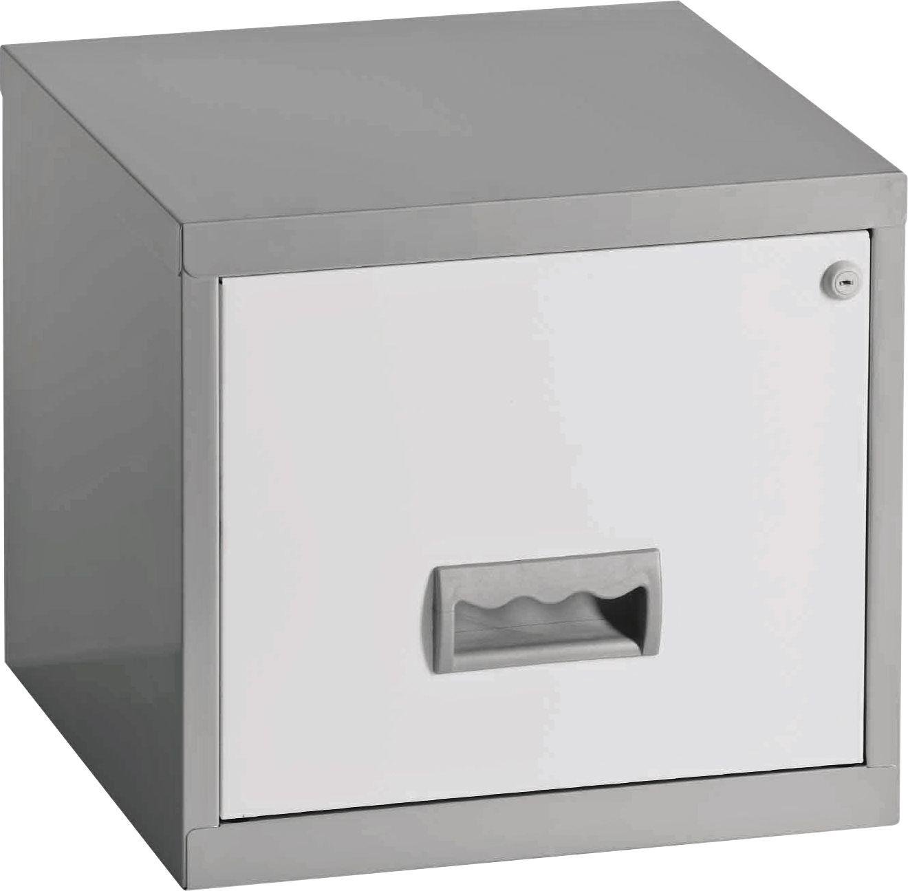 Pierre Henry 1 Drawer Filing Cabinet - Silver/White