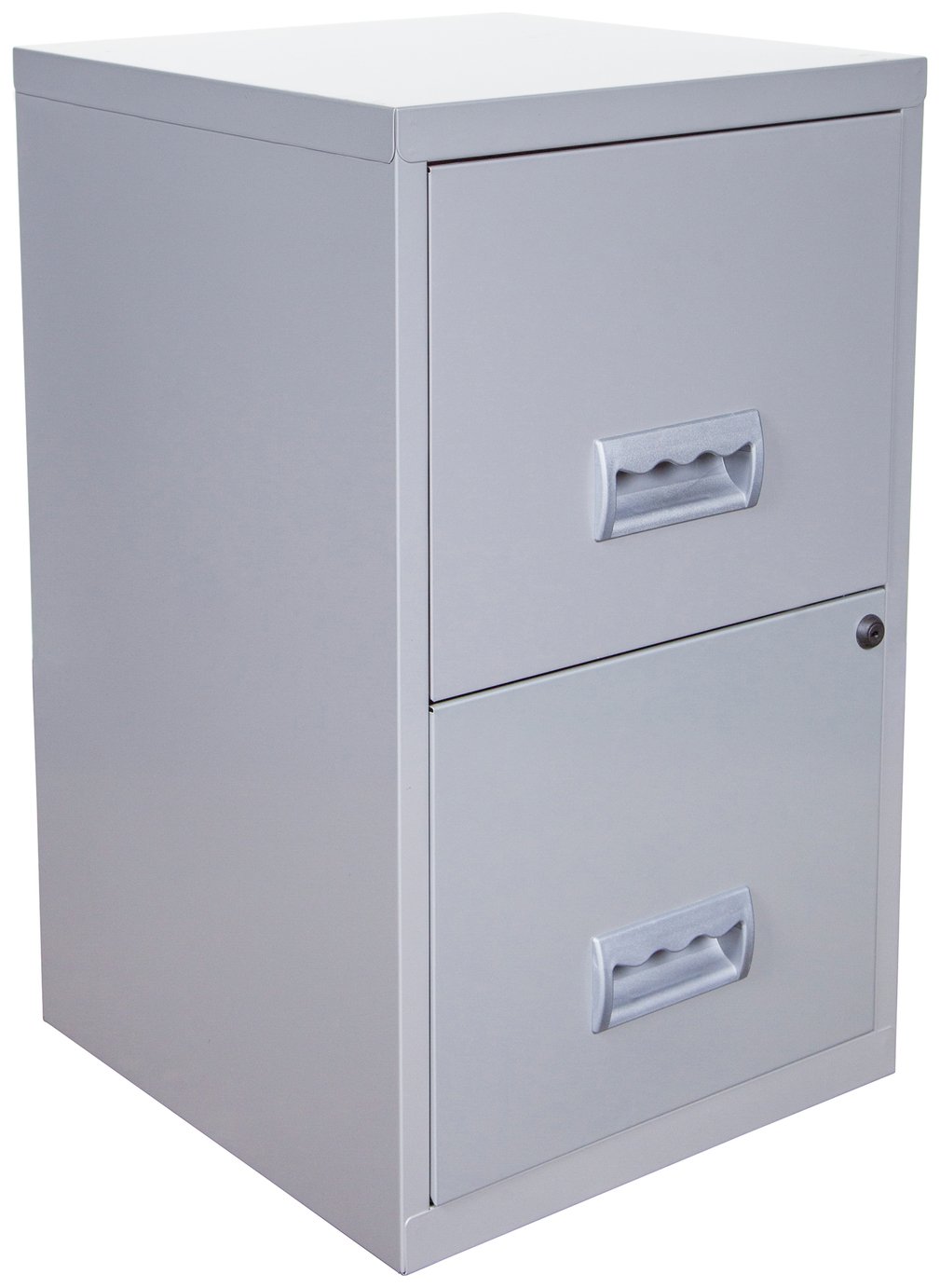 Pierre Henry 2 Drawer Filing Cabinet - Silver