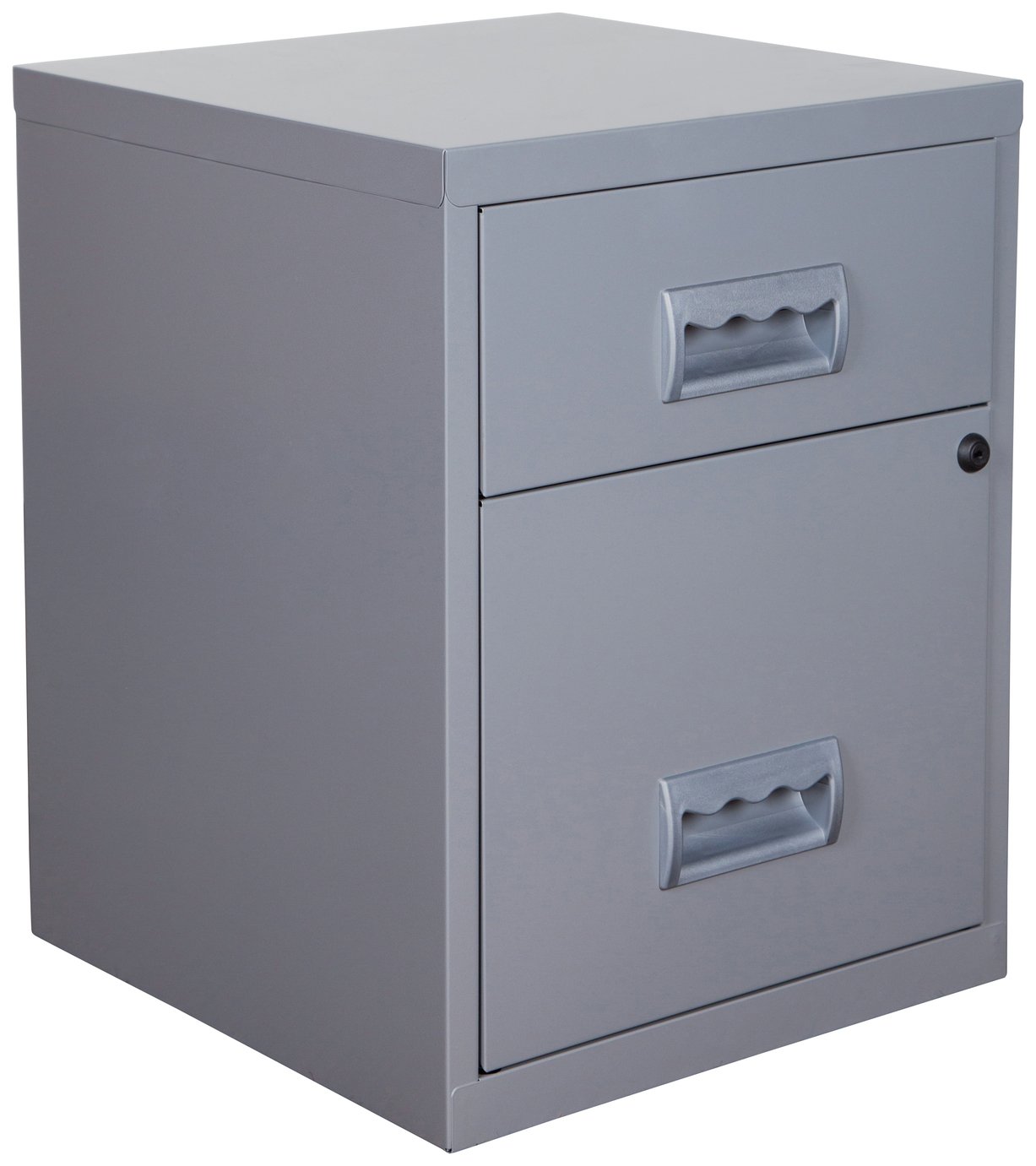 Pierre Henry 2 Drawer Combi Filing Cabinet - Silver