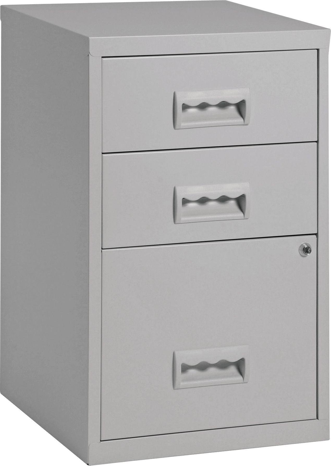 Pierre Henry 3 Drawer Combi Filing Cabinet - Grey