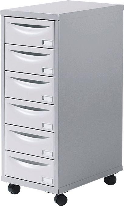 Pierre Henry 6 Drawer Multi Filing Cabinet - Silver/Grey