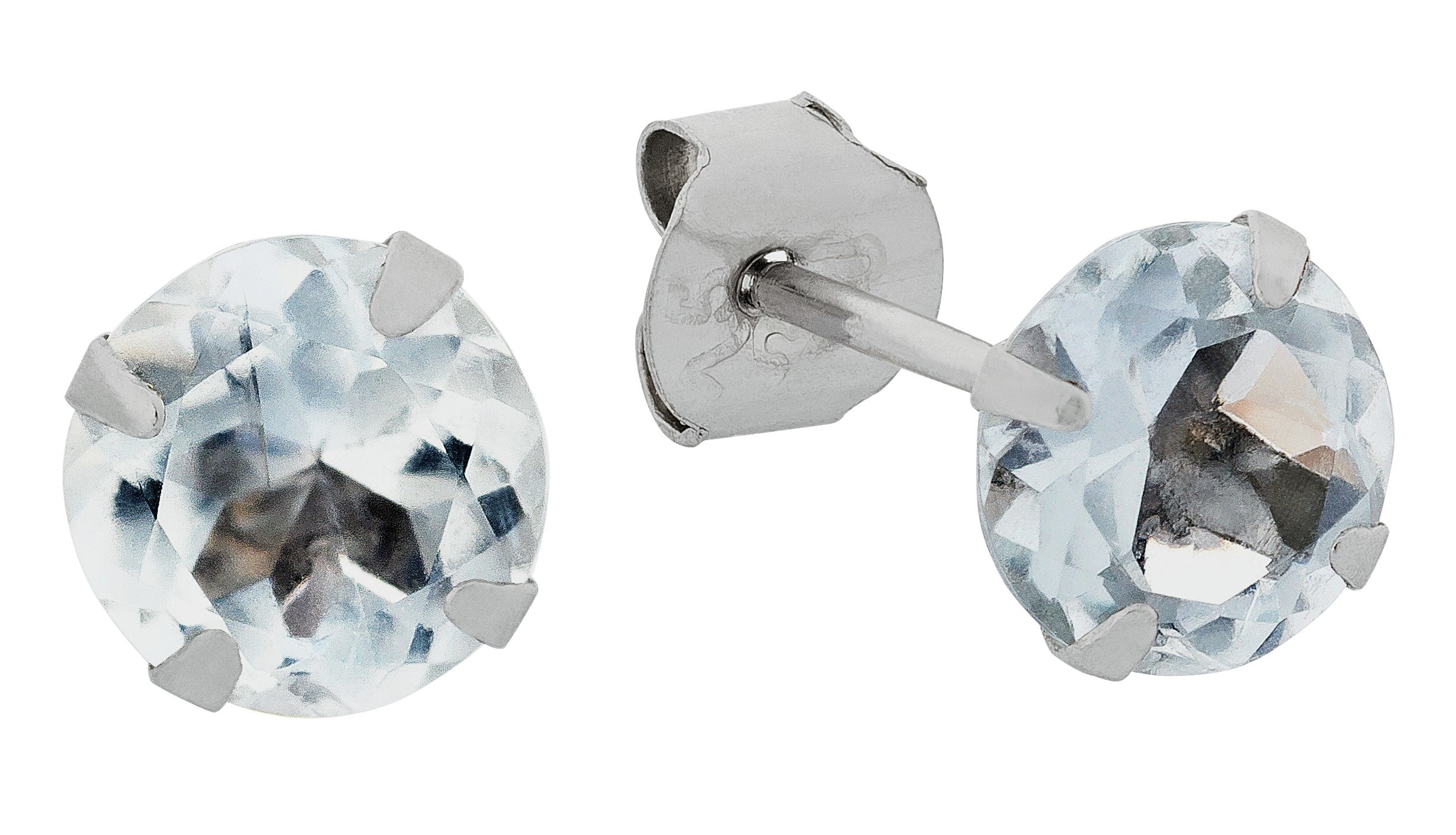 Revere 9ct White Gold 5mm Aquamarine Stud Earrings Reviews
