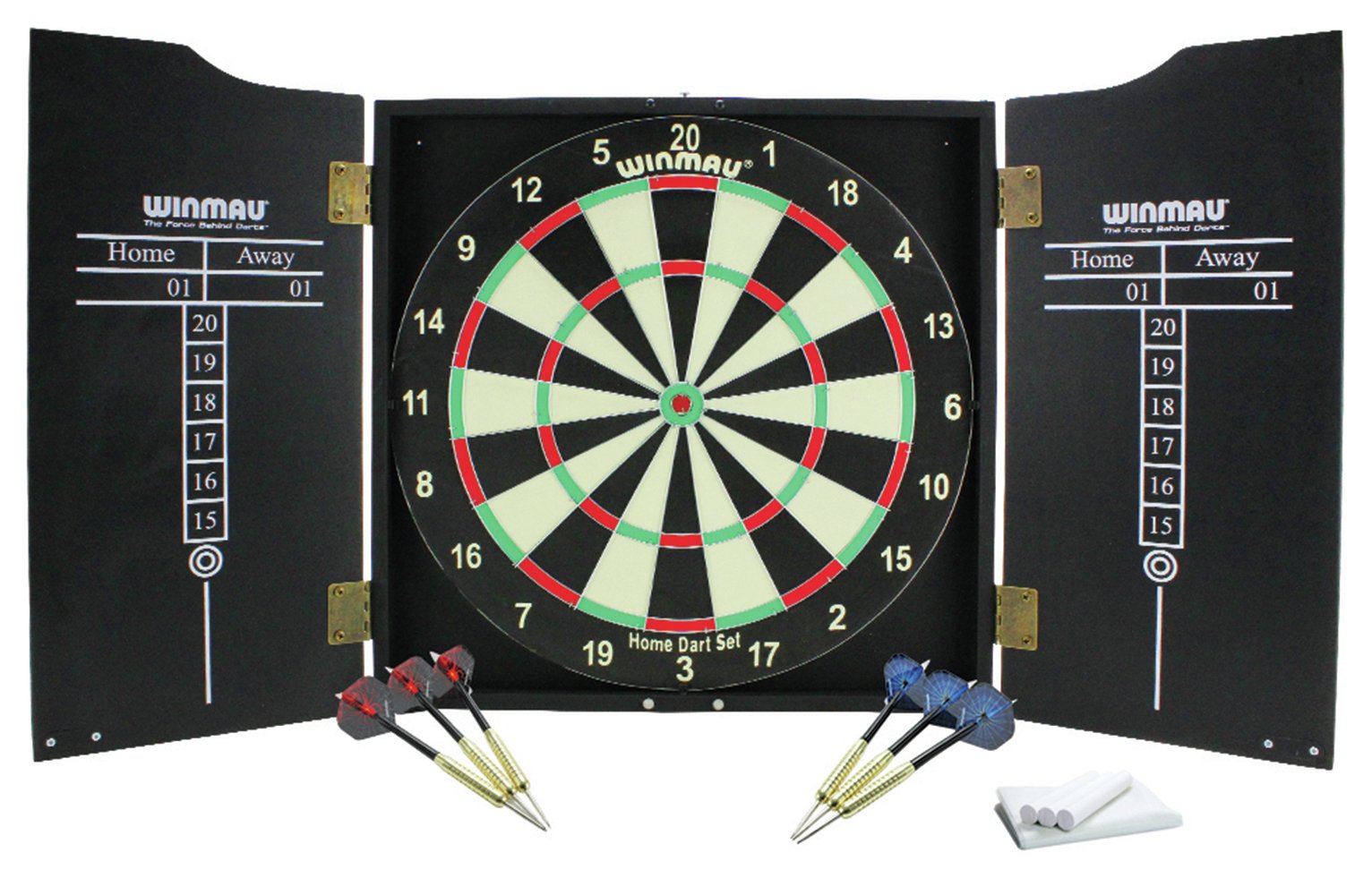 Dartboard Set Cabinet 2 Darts Winmau Dart Board Game Professional ...