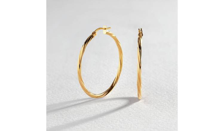 Argos hoop deals gold earrings