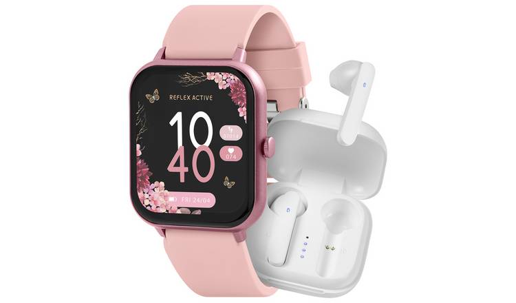 Reflex Active Pink Calling Smart Watch and Earbud Set